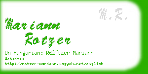 mariann rotzer business card